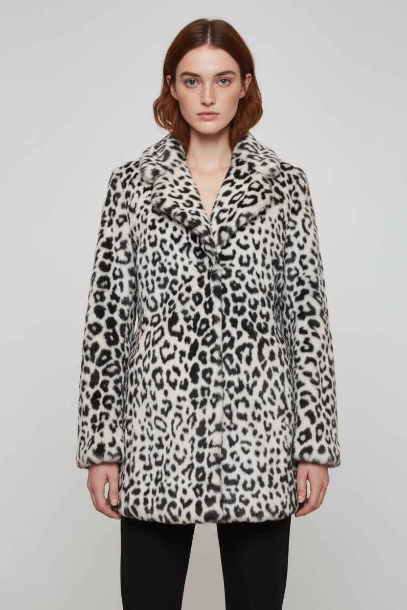 Guess Damen Mantel Schwarz Weiß Größe XS