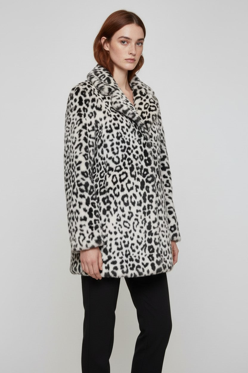 Guess Damen Mantel Schwarz Weiß Größe XS