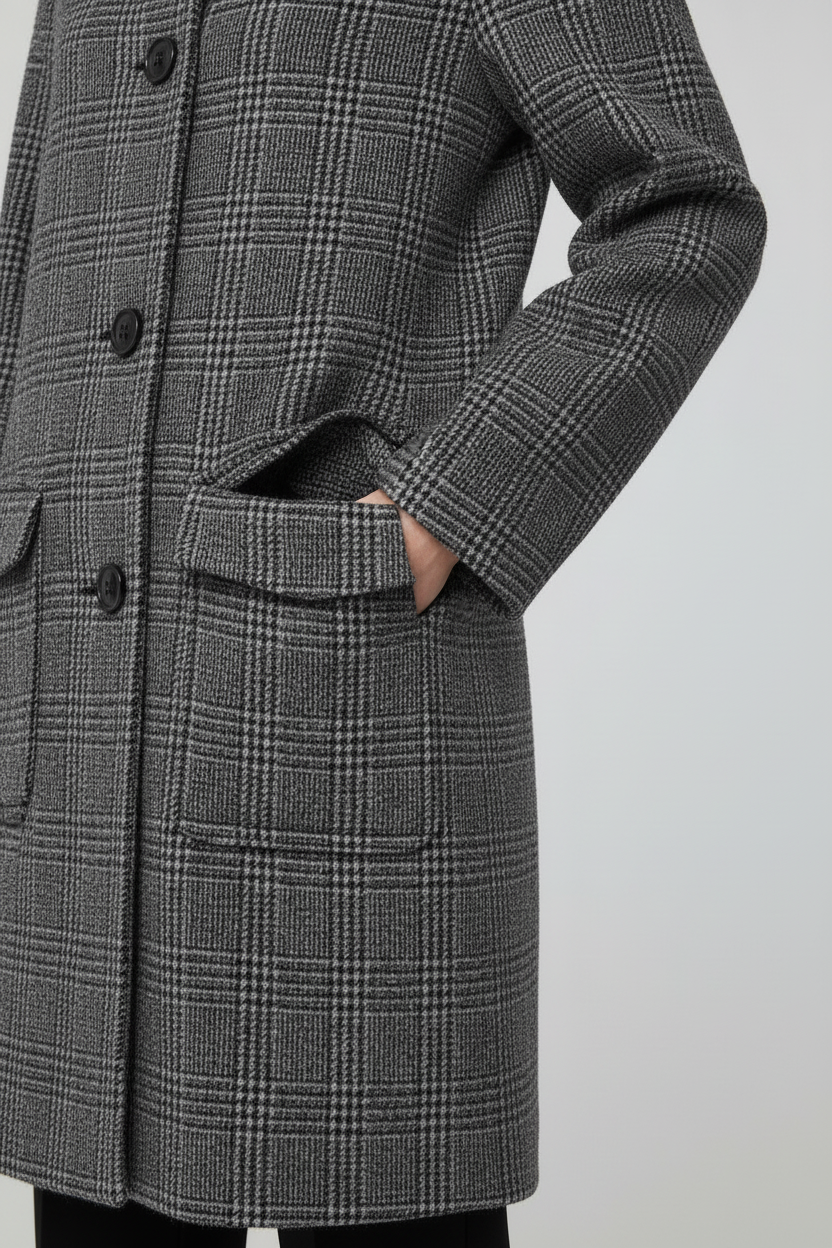 Tommy Hilfiger Damen Mantel Grau Schwarz Größe XL