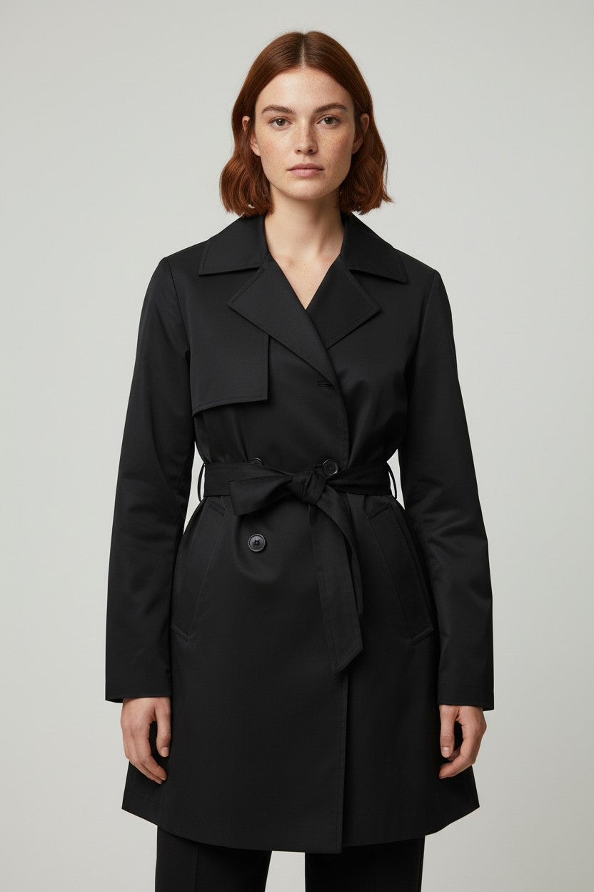 Tommy Hilfiger Damen Trenchcoat Schwarz Größe L