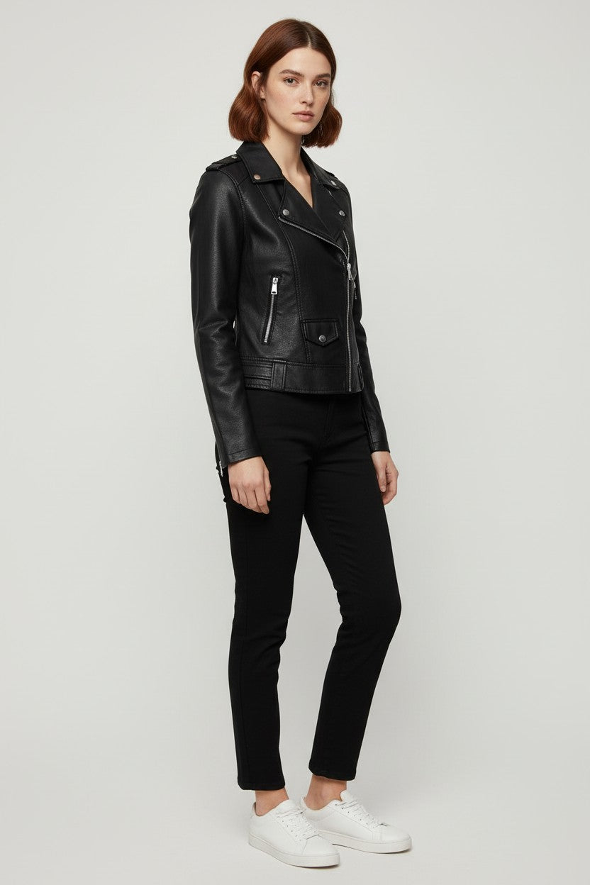 Tommy Hilfiger Jeans Damen Bikerjacke Schwarz Größe XS