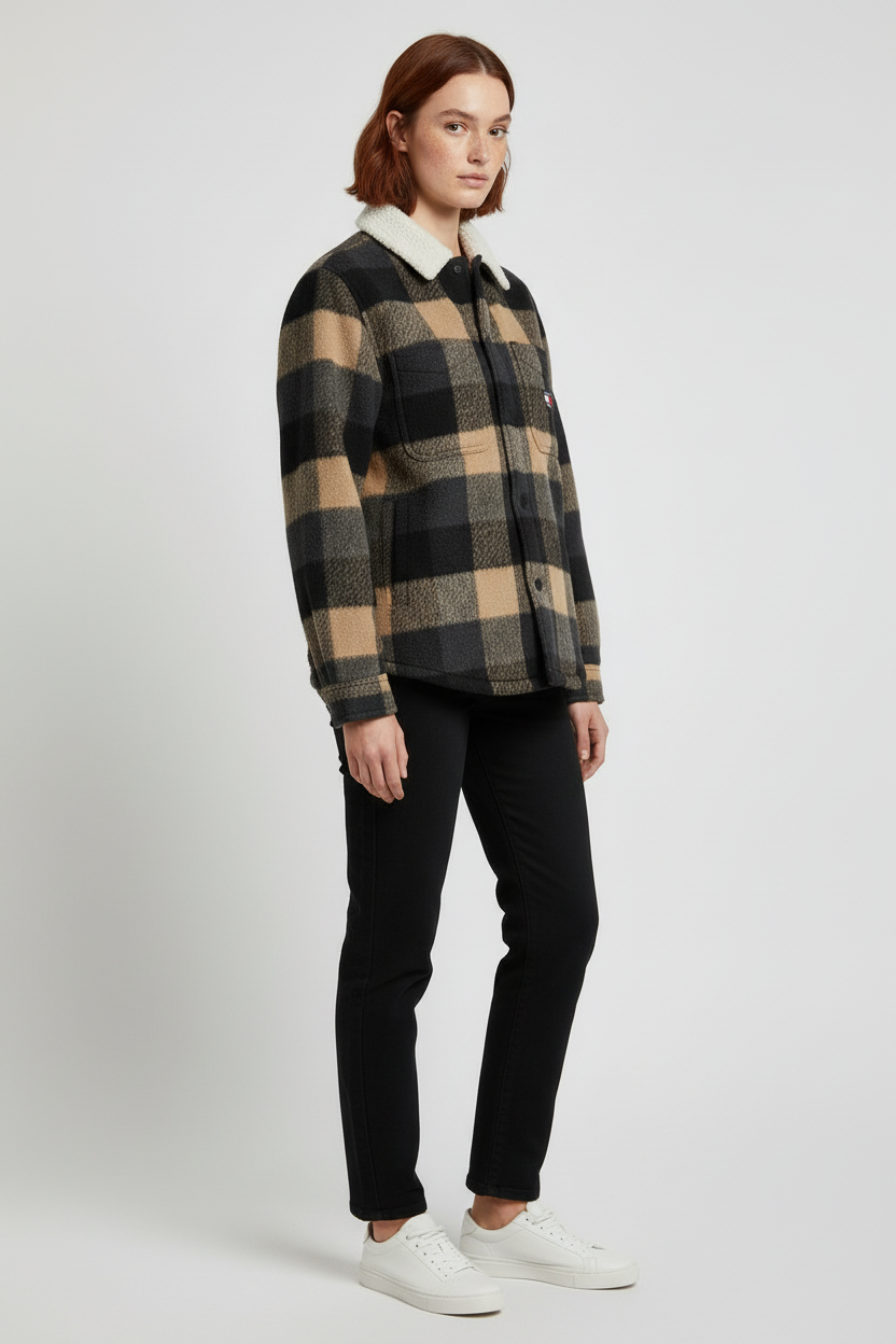 Tommy Hilfiger Jeans Damen Oberhemd Braun Schwarz Größe XS