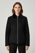 United Colors of Benetton Damen Shearling Jacke Schwarz Größe S