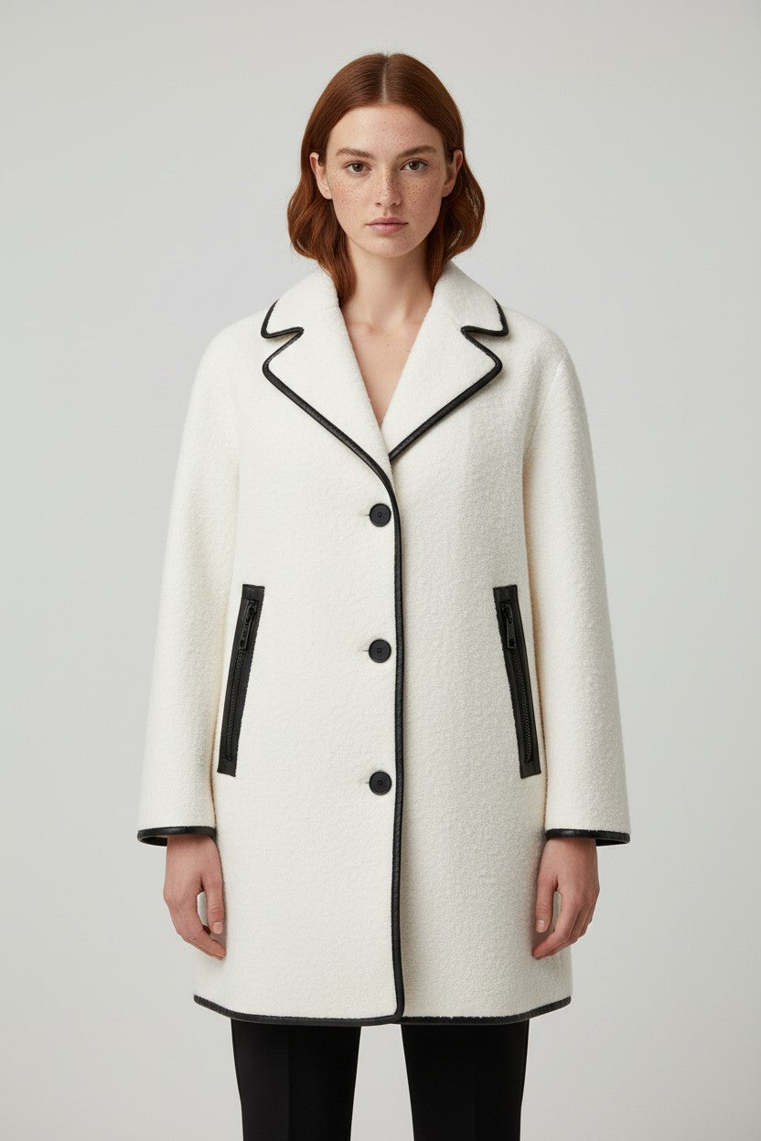DKNY Damen Mantel Weiß Größe S