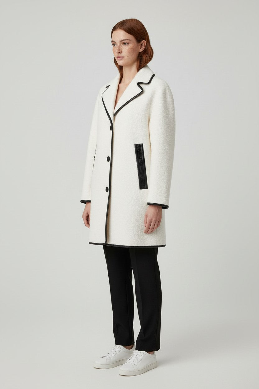 DKNY Damen Mantel Weiß Größe S