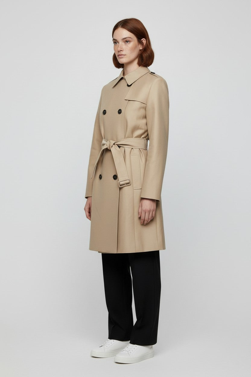 ESPRIT Damen Trenchcoat Beige Größe L