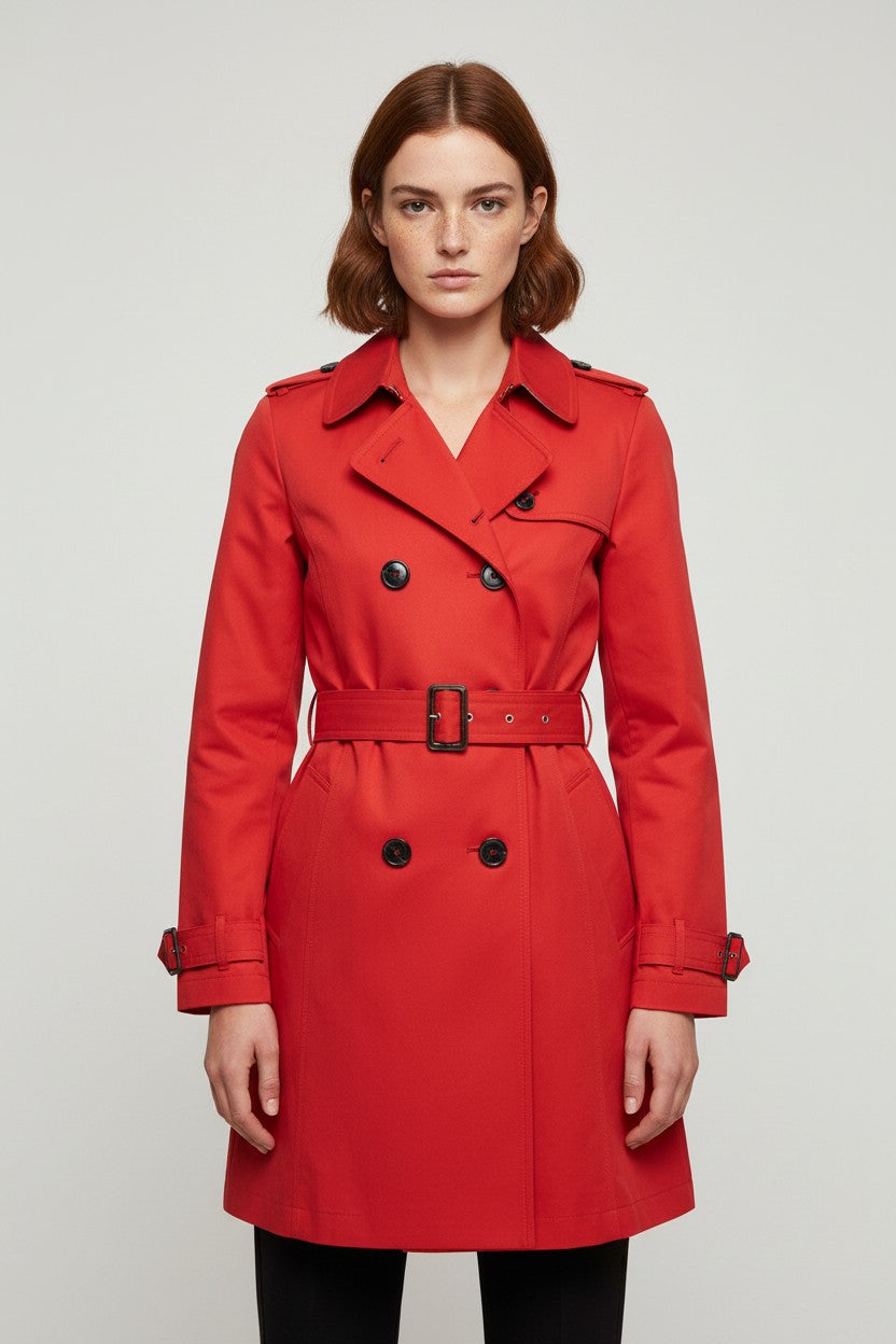 ESPRIT Damen Trenchcoat Rot Größe XS
