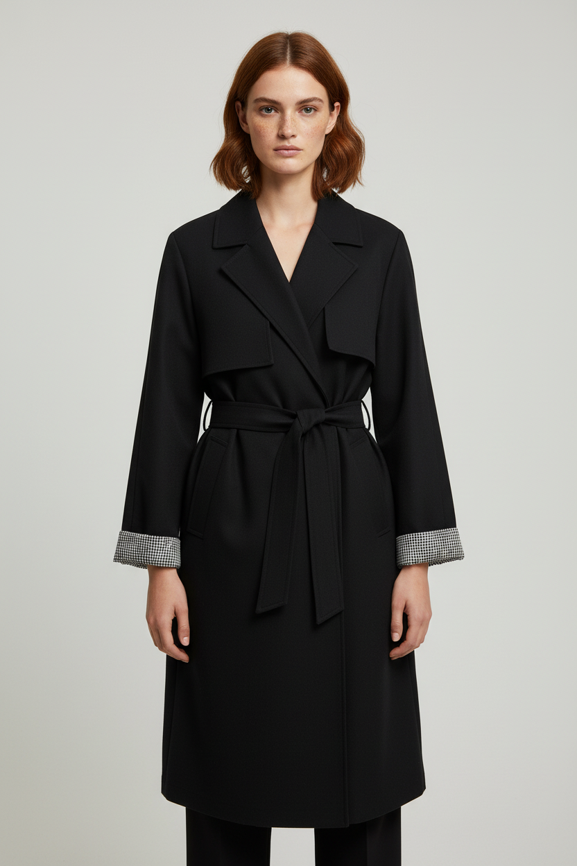 ESPRIT Damen Trenchcoat Schwarz Größe XL