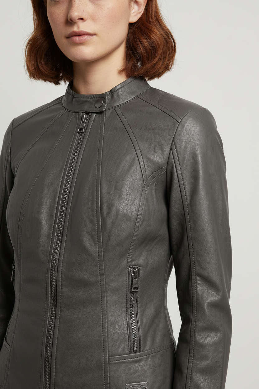 Guess Damen Bikerjacke Grau Größe XXS/XS