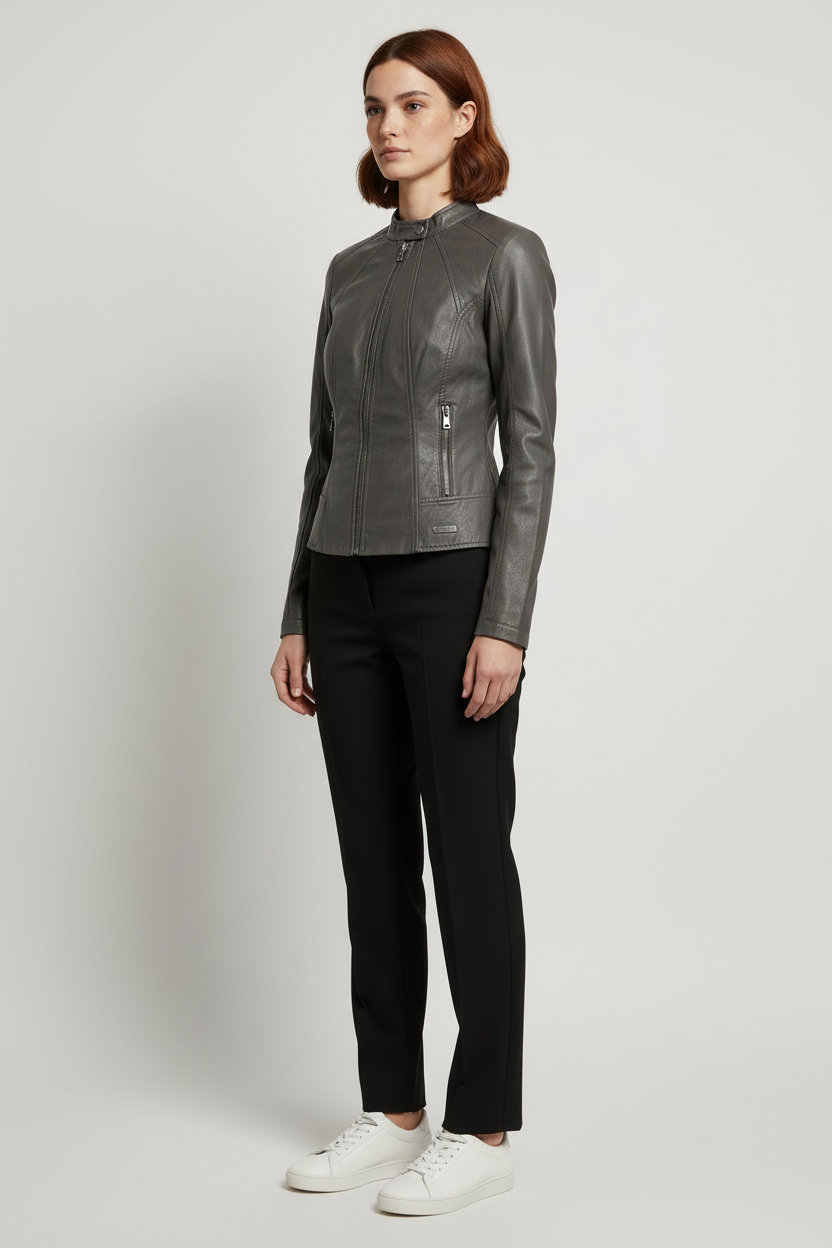 Guess Damen Bikerjacke Grau Größe XXS/XS