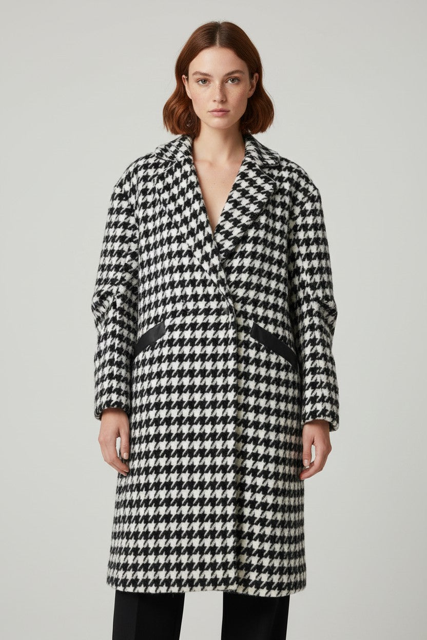Guess Damen Mantel Schwarz Weiß Größe XS
