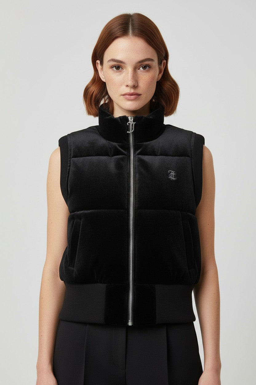 Juicy Couture Damen Outdoor Weste Schwarz Größe S