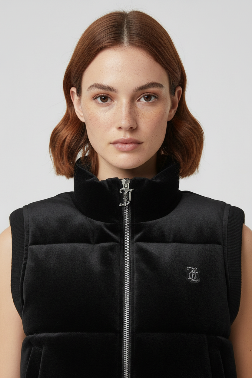 Juicy Couture Damen Outdoor Weste Schwarz Größe S