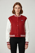 Tommy Hilfiger Jeans Damen Collegejacke Rot Weiß Größe S