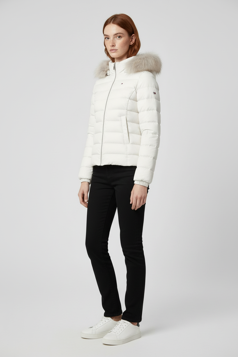 Tommy Hilfiger Jeans Damen Daunenjacke Beige Größe XS