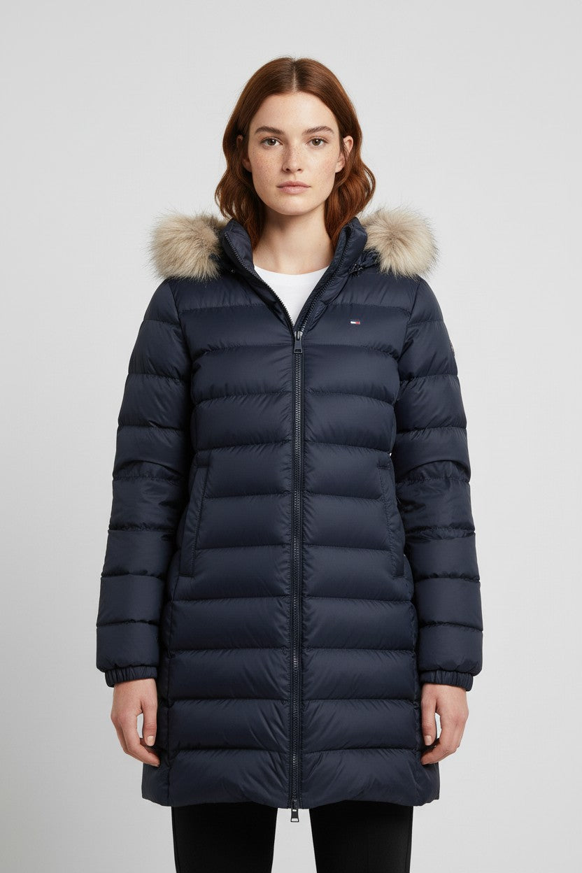 Tommy Hilfiger Jeans Damen Daunenmantel Blau Größe L
