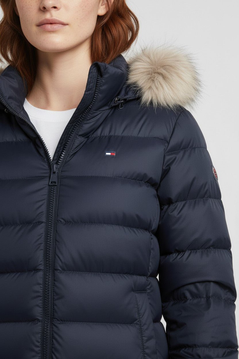 Tommy Hilfiger Jeans Damen Daunenmantel Blau Größe L