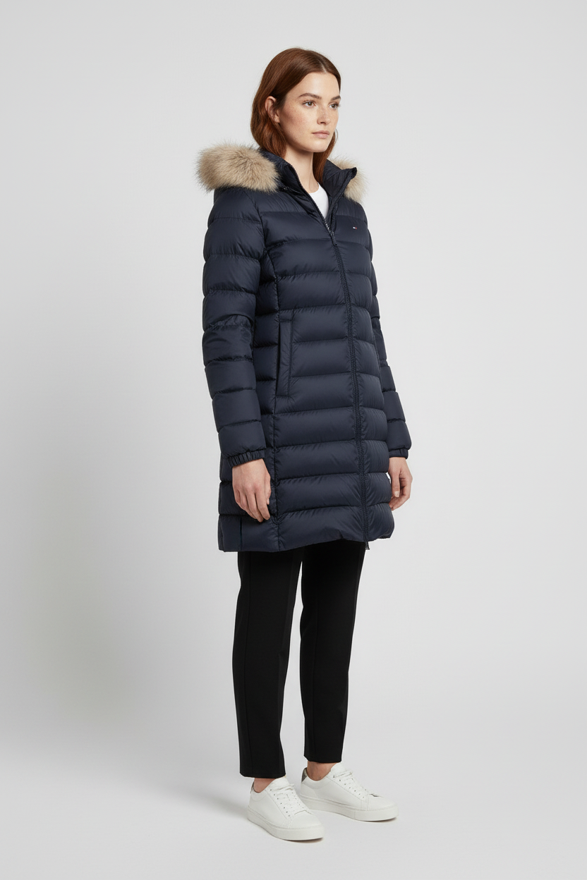 Tommy Hilfiger Jeans Damen Daunenmantel Blau Größe L