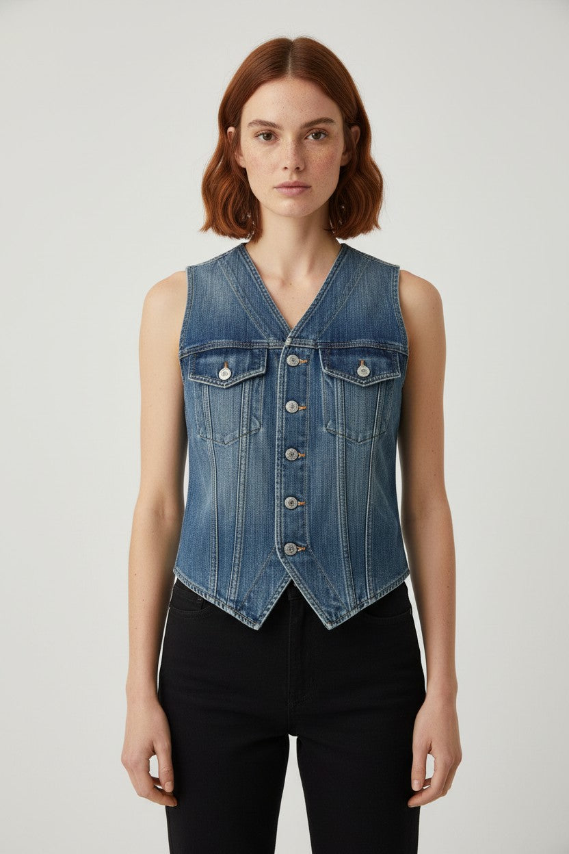 Diesel Damen Jeansweste Blau Größe M