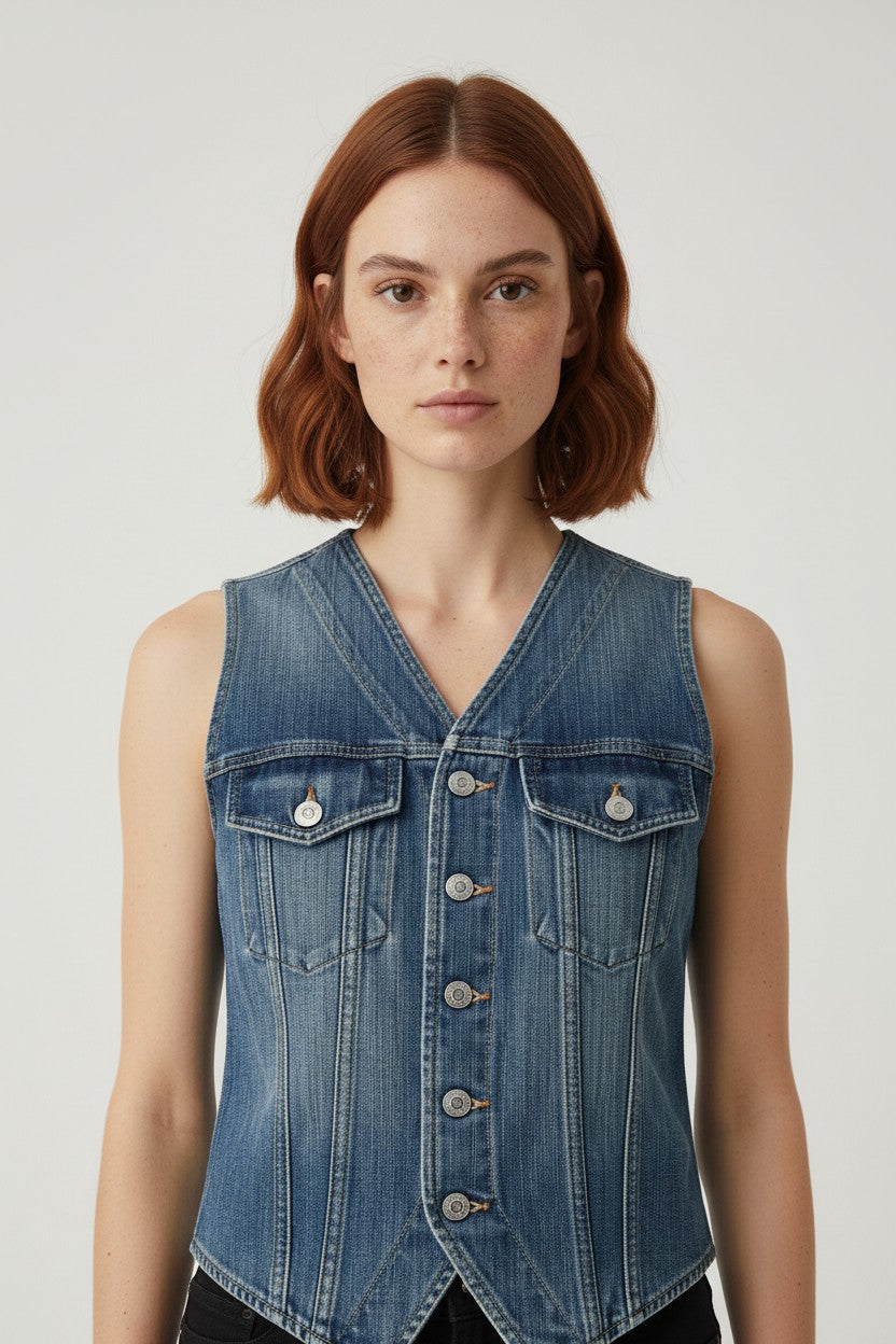 Diesel Damen Jeansweste Blau Größe M