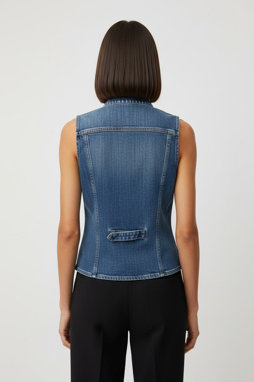 Diesel Damen Jeansweste Blau Größe M