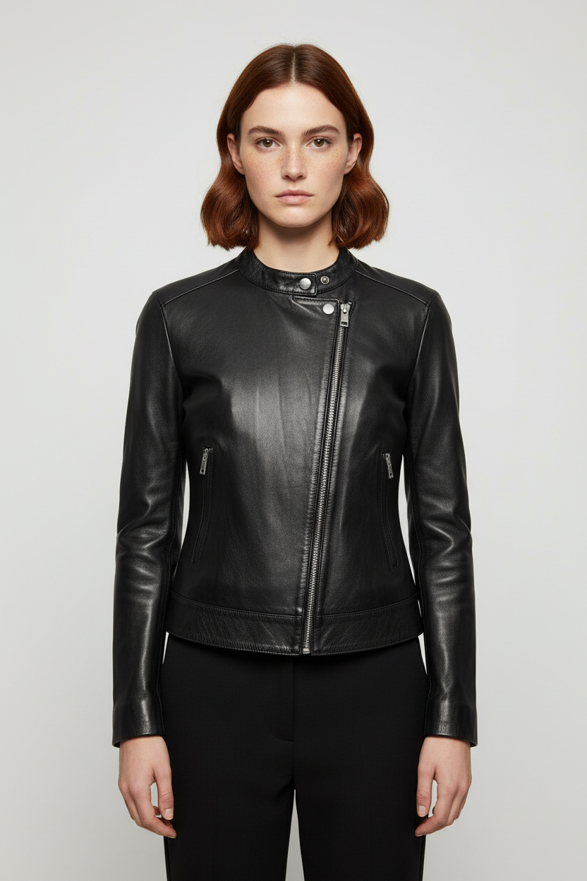 Diesel Damen Lederjacke Schwarz Größe XS