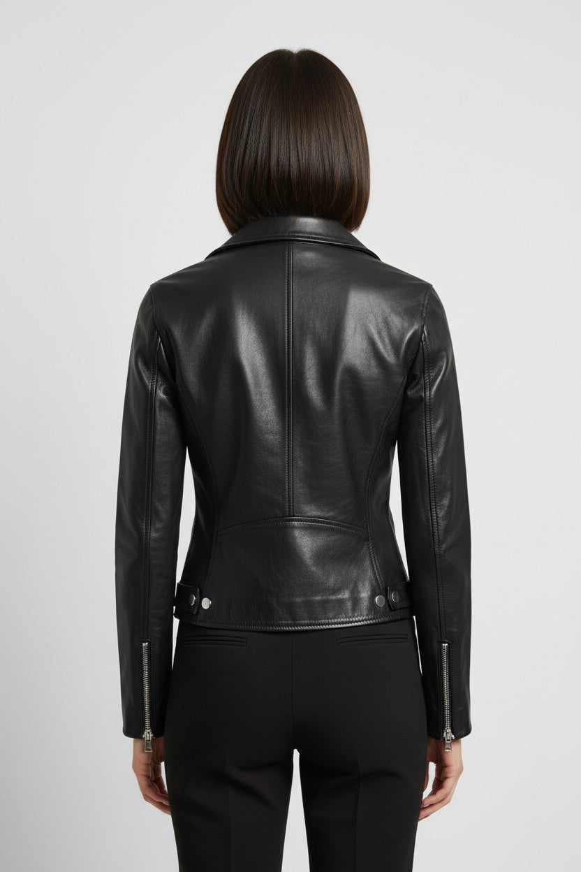 Diesel Damen Lederjacke Schwarz Größe XS
