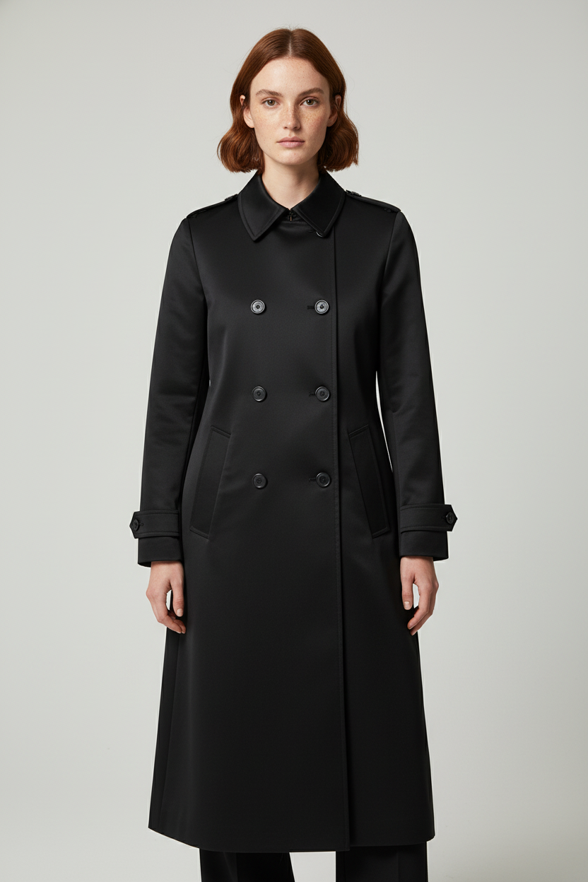 DKNY Damen Trenchcoat Schwarz Größe M