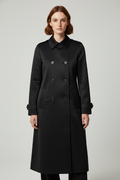 DKNY Damen Trenchcoat Schwarz Größe M
