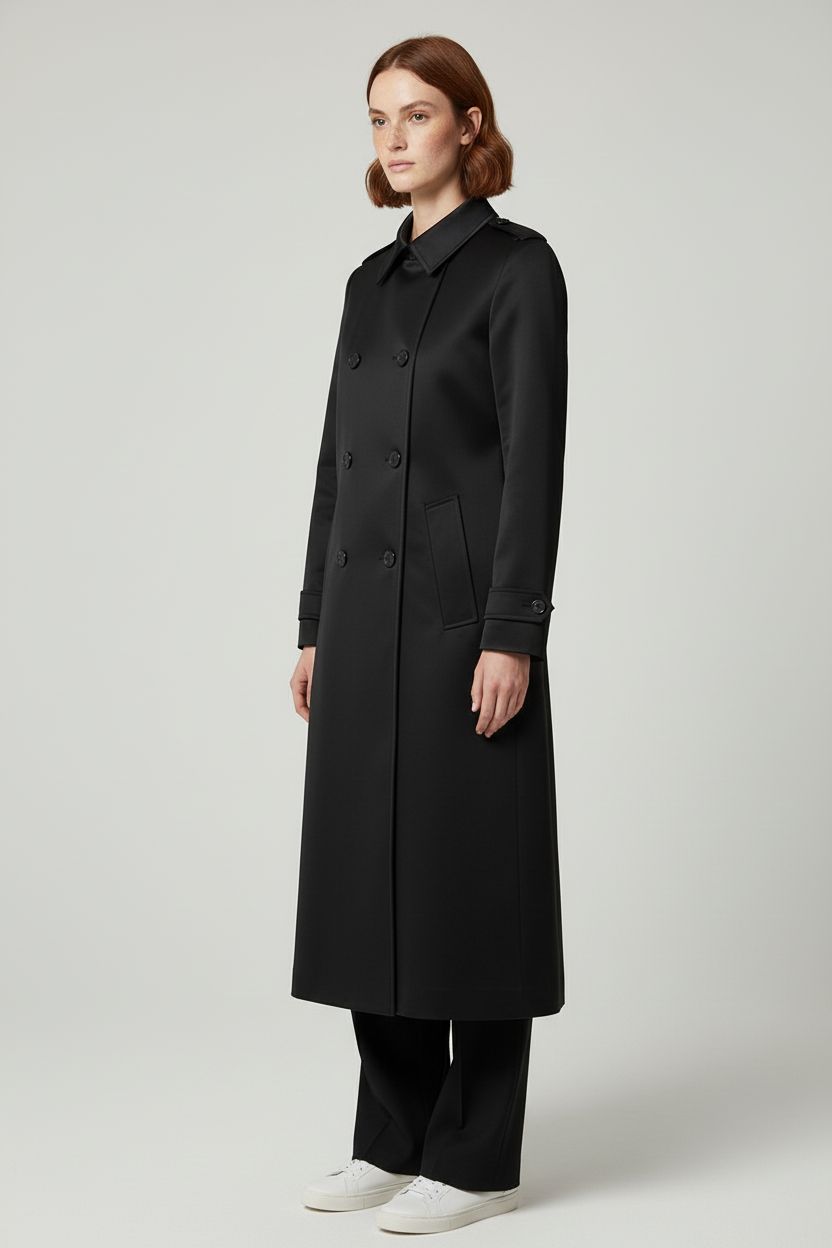 DKNY Damen Trenchcoat Schwarz Größe M