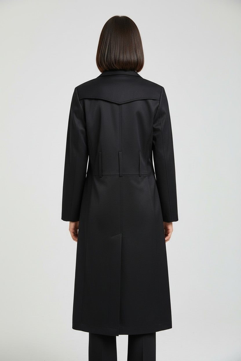 DKNY Damen Trenchcoat Schwarz Größe M