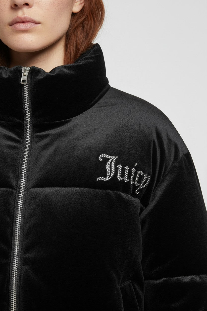 Juicy Couture Damen Winterjacke Schwarz Größe XL