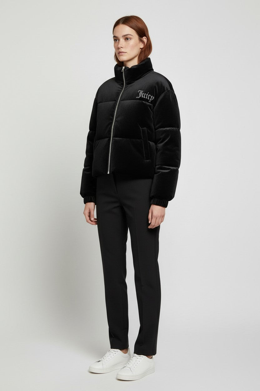 Juicy Couture Damen Winterjacke Schwarz Größe XL
