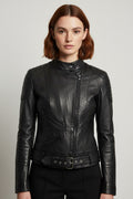 Replay Damen Bikerjacke Schwarz Größe L