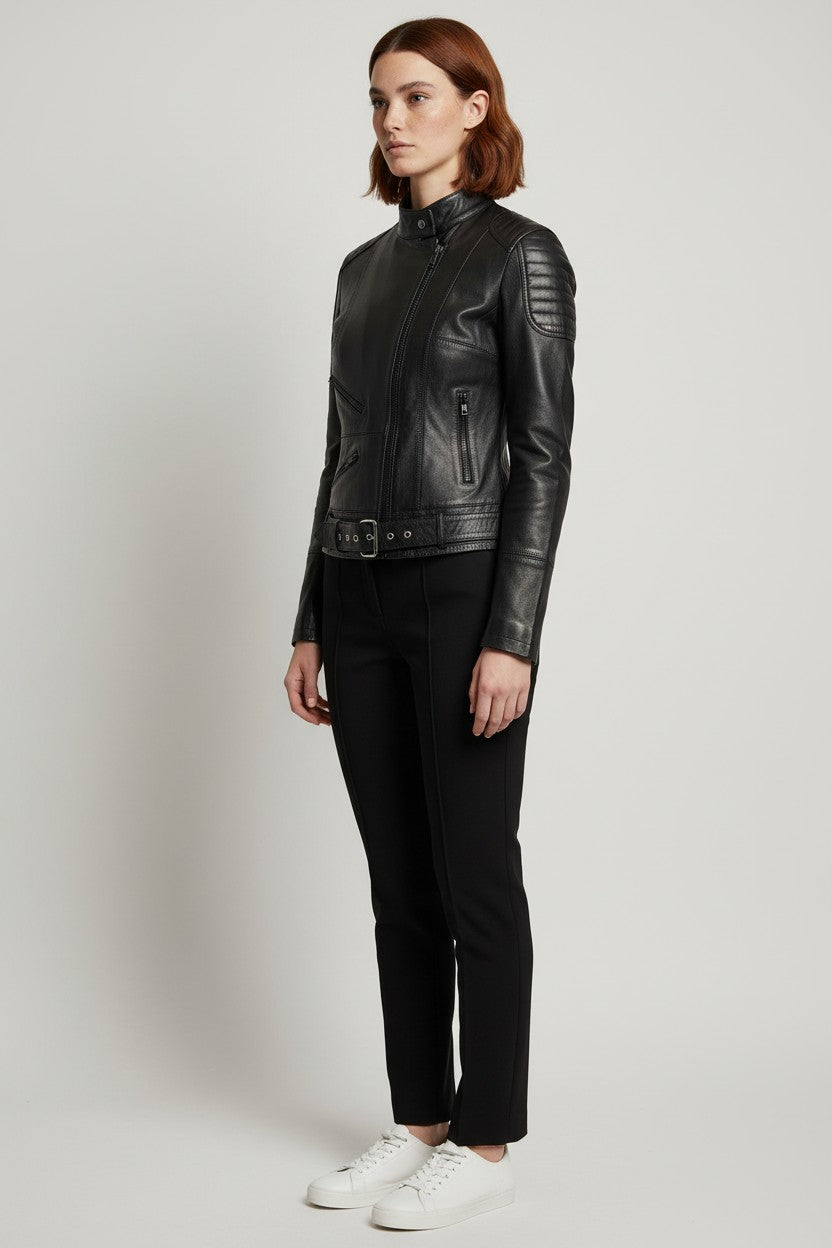 Replay Damen Bikerjacke Schwarz Größe L