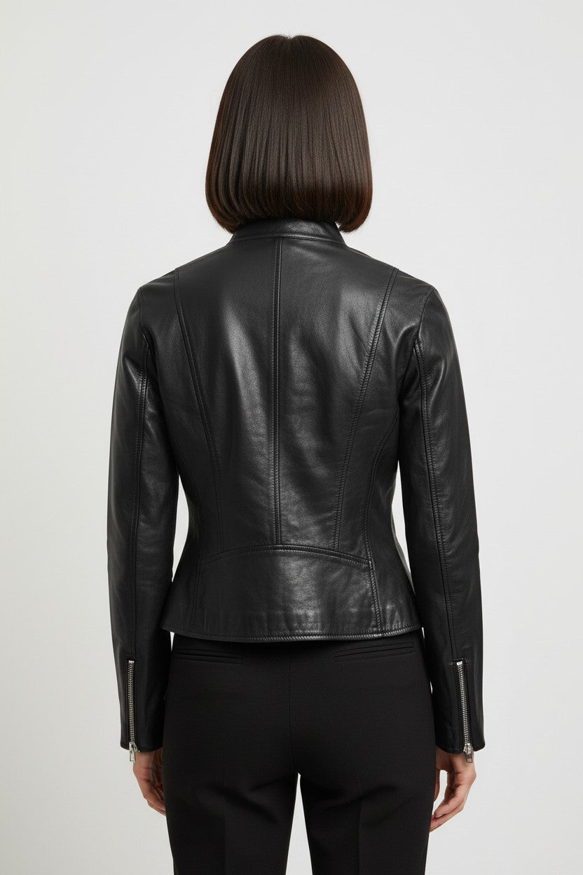 Replay Damen Bikerjacke Schwarz Größe L