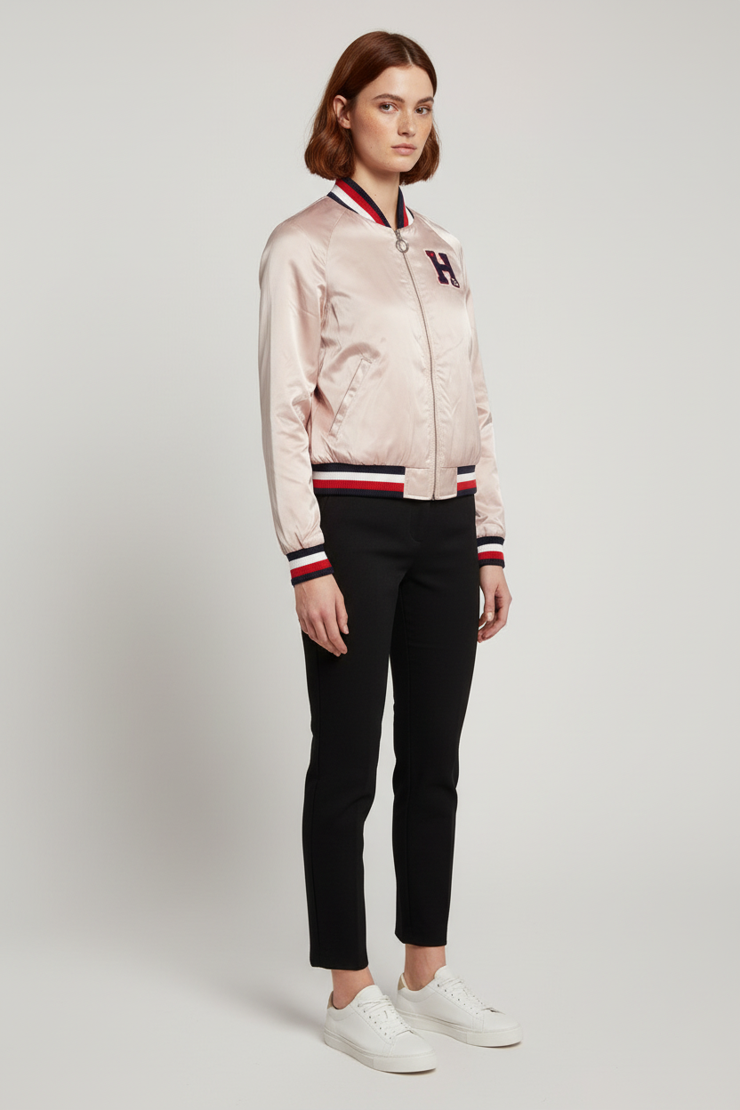 Tommy Hilfiger Damen Bomberjacke Beige Größe XL