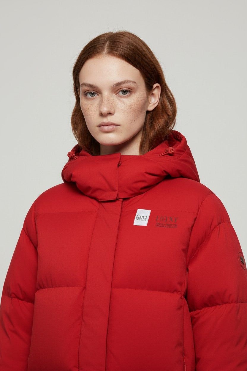 Tommy Hilfiger Jeans Damen Daunenmantel Rot Größe L