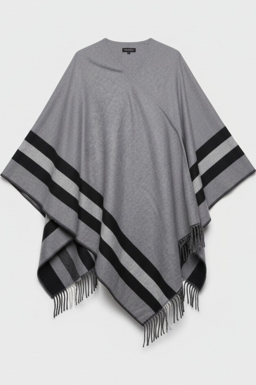 Tommy Hilfiger Damen Poncho Grau Größe ONE SIZE