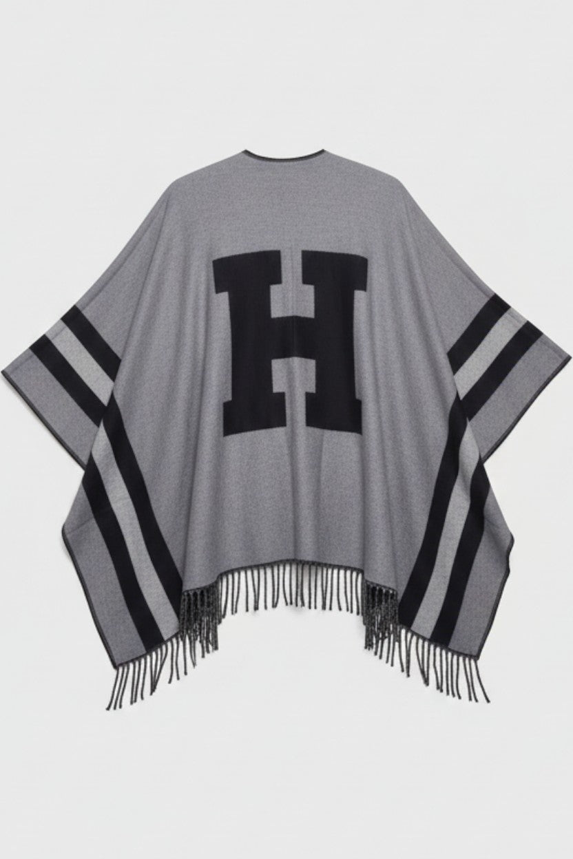 Tommy Hilfiger Damen Poncho Grau Größe ONE SIZE