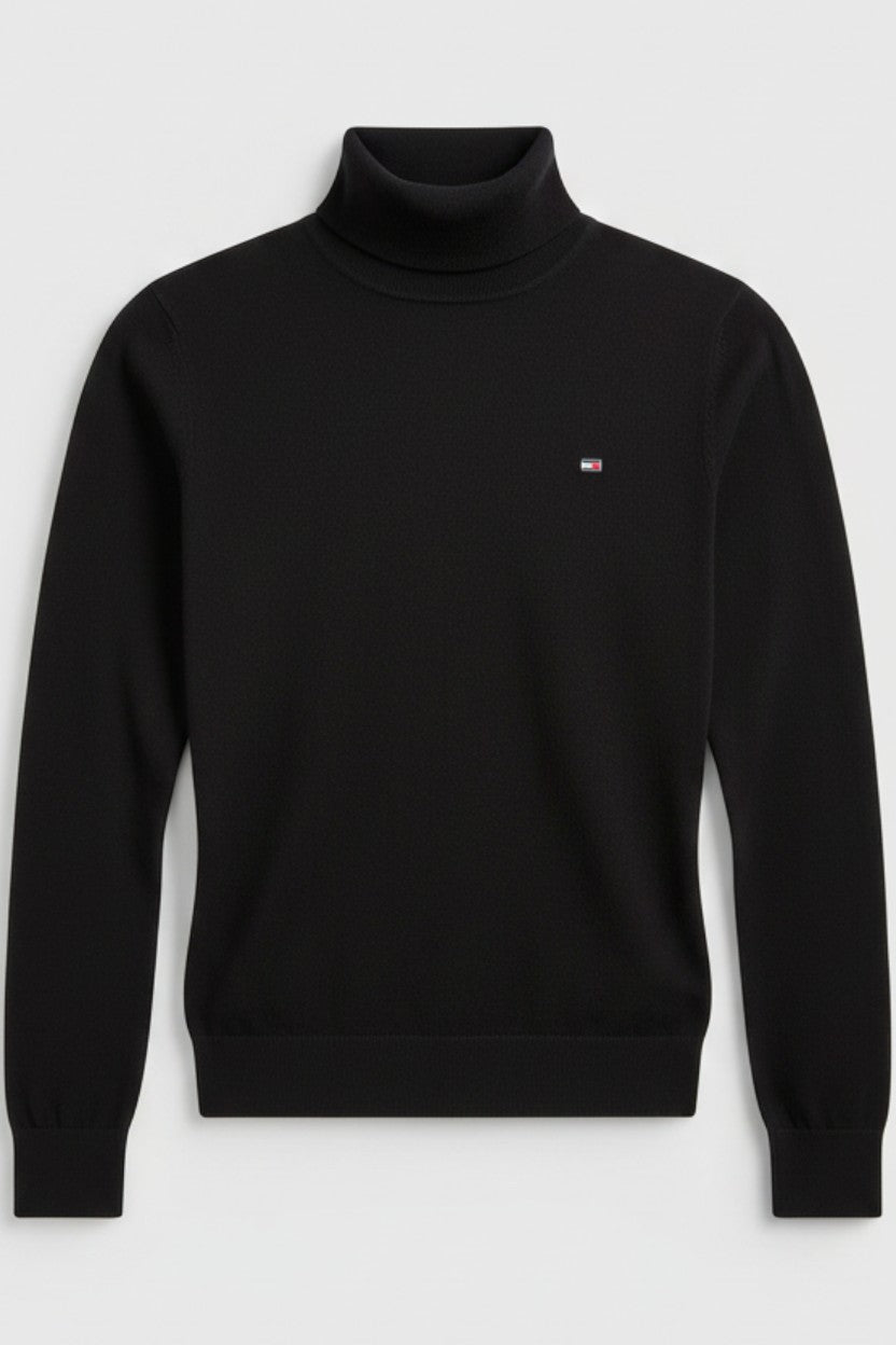 Tommy Hilfiger Damen Rollkragenpullover Schwarz Größe XL