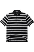 Lacoste Herren Poloshirt Schwarz Grau Gestreift Größe XL
