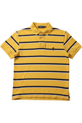 Polo Ralph Lauren Herren Poloshirt Custom Fit Gelb Blau Weiß Größe M