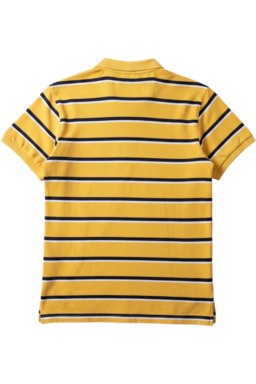 Polo Ralph Lauren Herren Poloshirt Custom Fit Gelb Blau Weiß Größe M