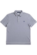 Polo Ralph Lauren Herren Poloshirt Pima Soft Touch Blau Weiß Größe XL