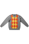Tommy Hilfiger Herren Pullover Grau Gelb Orange Größe L