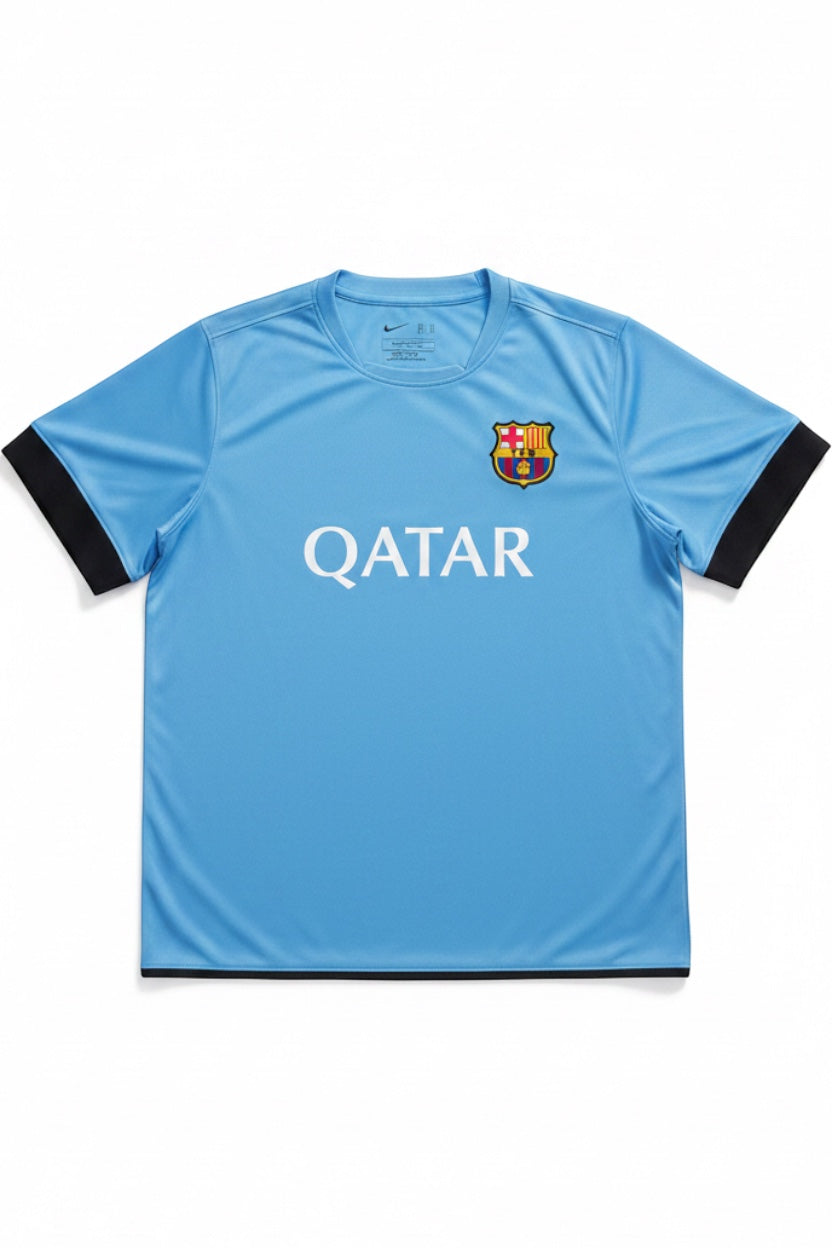 World Sport Herren Fußballtrikot Blau Schwarz Größe M
