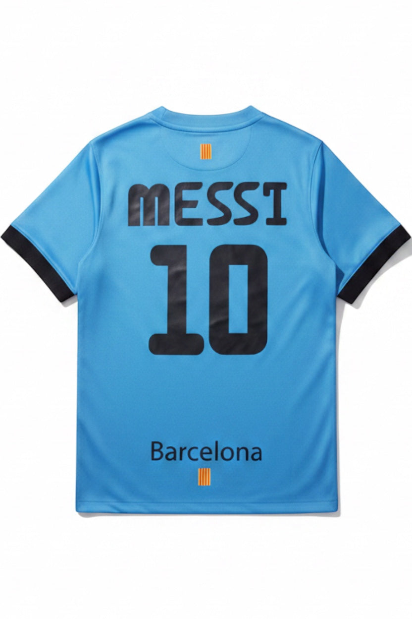 World Sport Herren Fußballtrikot Blau Schwarz Größe M