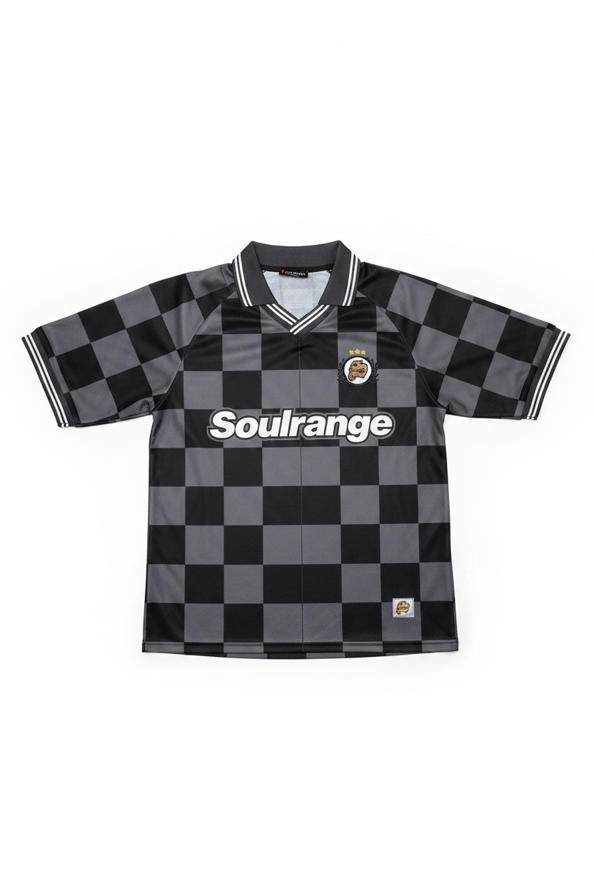 Soulrange Herren Fußballtrikot Grau Karo Größe M