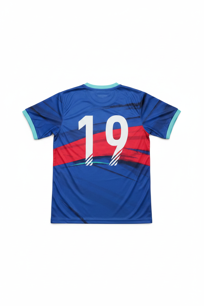 EA Sports Herren Fußballtrikot Blau Rot Mehrfarbig Größe S